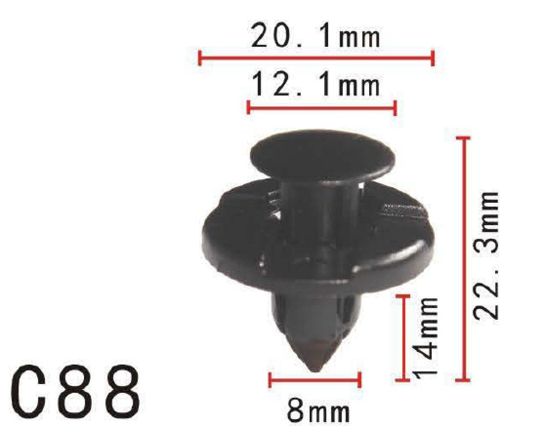 20x Fit Nissan 01553-09321 Nylon Push-Type Rivet Retainer Clips
