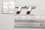 High Quality TT Plastic Chrome Silver & RED Outline RS Badge Emblem Fit For AUDI EBP017