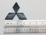 3D Fit Mitsubishi Front Rear Badge Emblem Logo Black Carbon Style Plastic Made