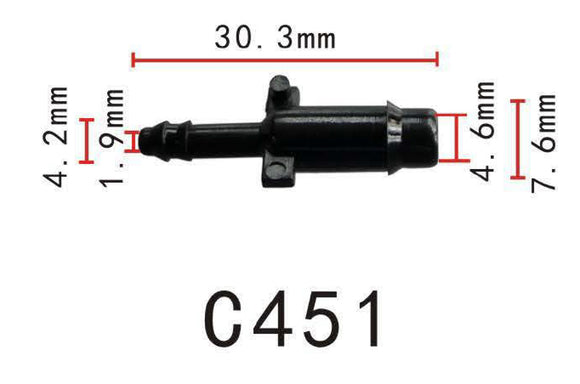 Straight Reducer Vacuum Hose Joiner, OD=7-3mm (0.28