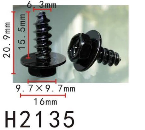10PCS BUMPER / TRUNK / FENDER 15mm Long Self Tapping Screw Fit For TOYOTA