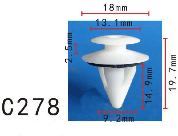 5PCS Nylon Fastener Rivet Retainer Clip Weatherstrip Fit Toyota Mazda (10x5mm)