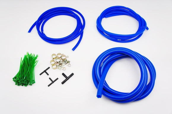 Silicone Vacuum Hose Assorted Kit Set, included 3mm / 4mm / 8mm / zip tie / spring clamp / T-joi