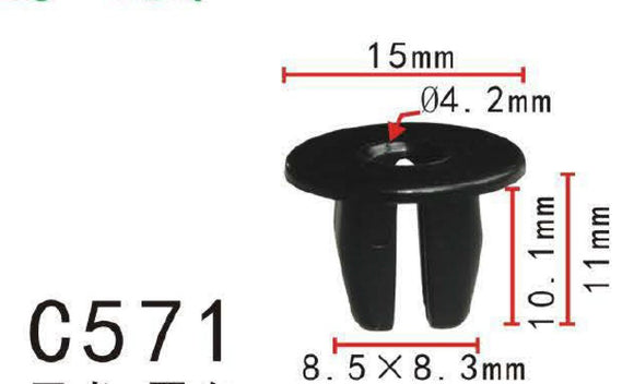 20x Fit For Nissan 01281-00441 Nylon #10 Screw Front Bumper Apron Nut 8mm Hole