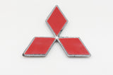 3D Fit Mitsubishi Front Rear Badge Emblem Logo Black Carbon Style Plastic Made