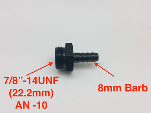 Alloy AN Male to Barb Fitting Adapter, Multiple Size