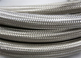 Stainless Steel Braided Fuel Oil Gasoline Hose Line by 1 Meter, Silver, Multiple Size