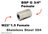 M22*1.5 FEMALE to BSP G 3/4" FEMALE Stainless Sensor Adaptor Fittings Conversion