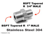 BSPT Tapered R  1" MALE to BSPT R  3/4" MALE Stainless Sensor Adaptor Fittings