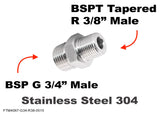 BSP G 3/4" Male to BSPT Tapered R 3/8" Male Stainless Sensor Adaptor Fittings