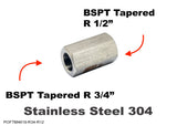 BSPT Tapered R 3/4" FEMALE to R 1/2" FEMALE Stainless Adaptor Fitting Conversion