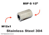M12x1 FEMALE to BSP G 1/2" FEMALE Stainless Sensor Adaptor Fittings Conversion