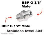 BSP G 1/2" Male to BSP G 3/8" Male Stainless Sensor Adaptor Fittings Conversion