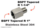 BSPT Tapered R 1" Female to R 1-1/4" Male Stainless Sensor Adaptor Fittings