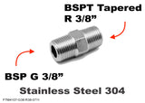 BSP G 3/8" Male to BSPT Tapered R 3/8" Male Stainless Sensor Adaptor Fittings