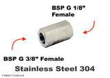 BSP G 3/8" Female to BSP 1/8" Female Stainless Sensor Adaptor Fitting Conversion