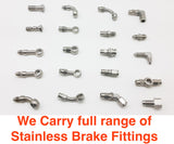 Autobahn88 AN-3 Y Tee Type Male Stainless Steel Brake Hose Fittings 3/8-24 UNF