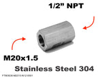 M20x1.5 Female to 1/2" NPT Female Stainless Sensor Adaptor Fittings Conversion