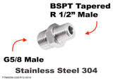 BSP G 5/8" Male to BSPT Tapered R 1/2" Male Stainless Sensor Adaptor Fittings