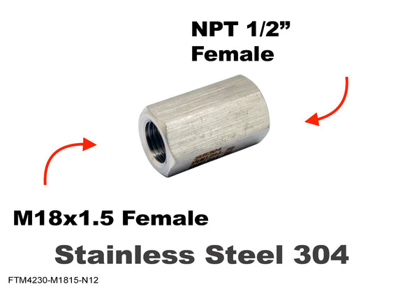M18x1.5 Female to NPT 1/2