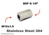 M10x1.5 FEMALE to BSP G 1/8" FEMALE Stainless Sensor Adaptor Fittings Conversion