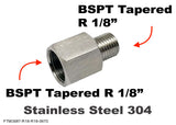BSPT Tapered R 1/8" Female to R 1/8" Male Stainless Sensor Adaptor Fittings