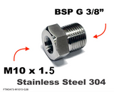 M10x1.5 Female to BSP G 3/8" Male Stainless Sensor Adaptor Fittings Conversion