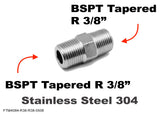 BSPT Tapered R 3/8" to BSPT Tapered R 3/8" Male Stainless Sensor Adaptor Fitting