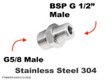 G5/8 Male to BSP G 1/2" Male Stainless Sensor Adaptor Fittings Conversion