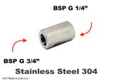 BSP G 3/4" FEMALE to BSP G 1/4" FEMALE Stainless Adaptor Fittings Conversion