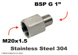 M20x1.5 Female to BSP G 1" Male Stainless Sensor Adaptor Fittings Conversion