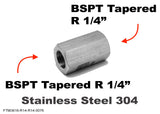 BSPT Tapered R 1/4" Female to R 1/4" Female Stainless Sensor Adaptor Fittings
