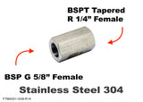 BSP G 5/8" Female to BSPT Tapered R 1/4" Female Stainless Sensor Adaptor Fitting