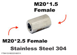 M20*2.5 FEMALE to M20*1.5 FEMALE Stainless Sensor Adaptor Fittings Conversion