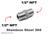 1/2" NPT Male to 1/2" NPT Male Stainless Sensor Adaptor Fittings Conversion