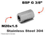 M20x1.5 Female to BSP G 3/8" Female Stainless Sensor Adaptor Fittings Conversion