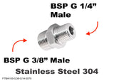 BSP G 3/8" Male to BSP G 1/4" Male Stainless Sensor Adaptor Fittings Conversion