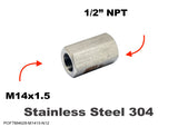 M14x1.5 FEMALE to 1/2" NPT FEMALE Stainless Sensor Adaptor Fittings Conversion