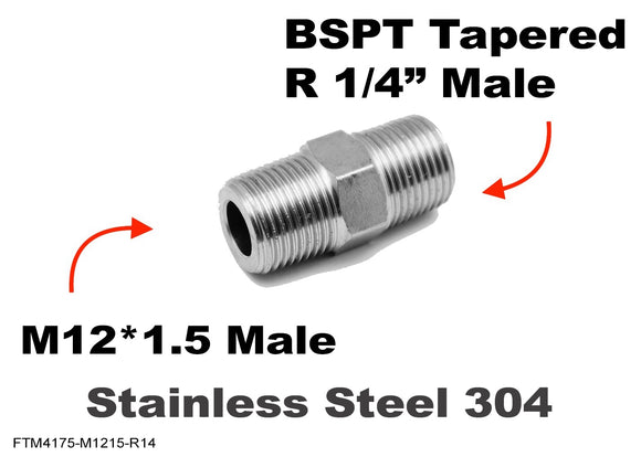 M12*1.5 MALE to BSPT Tapered R 1/4