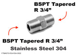 BSPT Tapered R 3/4" Male to R 3/4" Male Stainless Sensor Adaptor Fittings