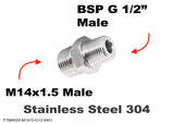 M14x1.5 Male to BSP G 1/2" Male Stainless Sensor Adaptor Fittings Conversion