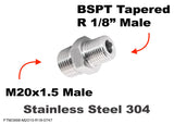 M20x1.5 to BSPT Tapered R 1/8" Male Stainless Sensor Adaptor Fittings Conversion