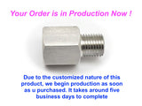 BSP G 1/4" FEMALE to M14x2 MALE Stainless Sensor Adaptor Fittings Conversion