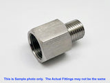 BSPT Tapered R 1/4" Female to M10x1.0 Male Stainless Sensor Adaptor Fittings