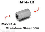 M20x1.5 Female to M14x1.5 Female Stainless Sensor Adaptor Fittings Conversion
