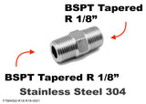 BSPT Tapered R 1/8" to BSPT Tapered R 1/8" Male Stainless Sensor Adaptor Fitting
