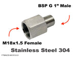 M18x1.5 Female to BSP G 1" Male Stainless Sensor Adaptor Fittings Conversion