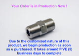 M14*1.5 MALE to 3/8" NPT MALE Stainless Sensor Adaptor Fittings Conversion