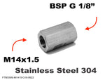 M14x1.5 Female to BSP G 1/8" Female Stainless Sensor Adaptor Fittings Conversion