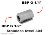 BSP G 1/2" Female to G 1/4" Female Stainless Sensor Adaptor Fittings Conversion